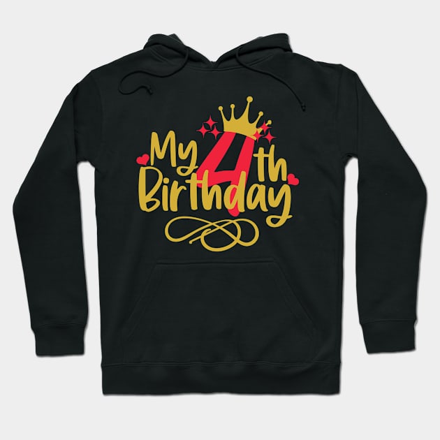 My 4th birthday Hoodie by Coral Graphics